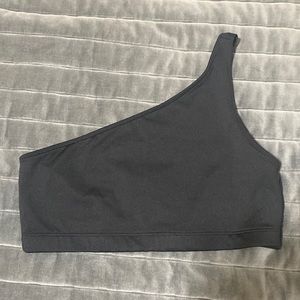 NEVER WORN Victoria’s Secret PINK SPORT black one shoulder bikini top!